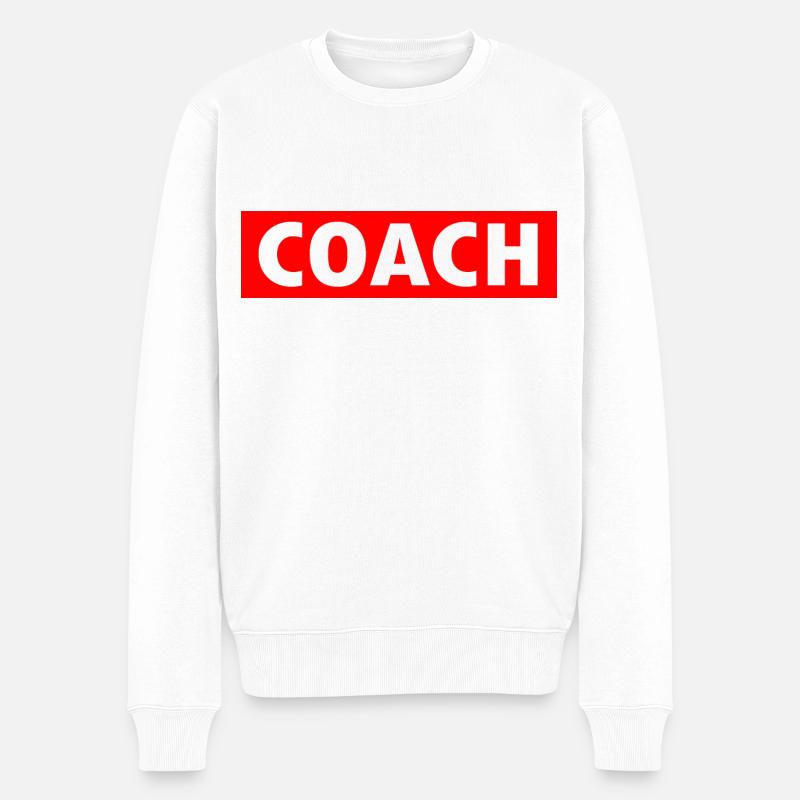Coach - Männer Premium Bio Pullover - Weiß