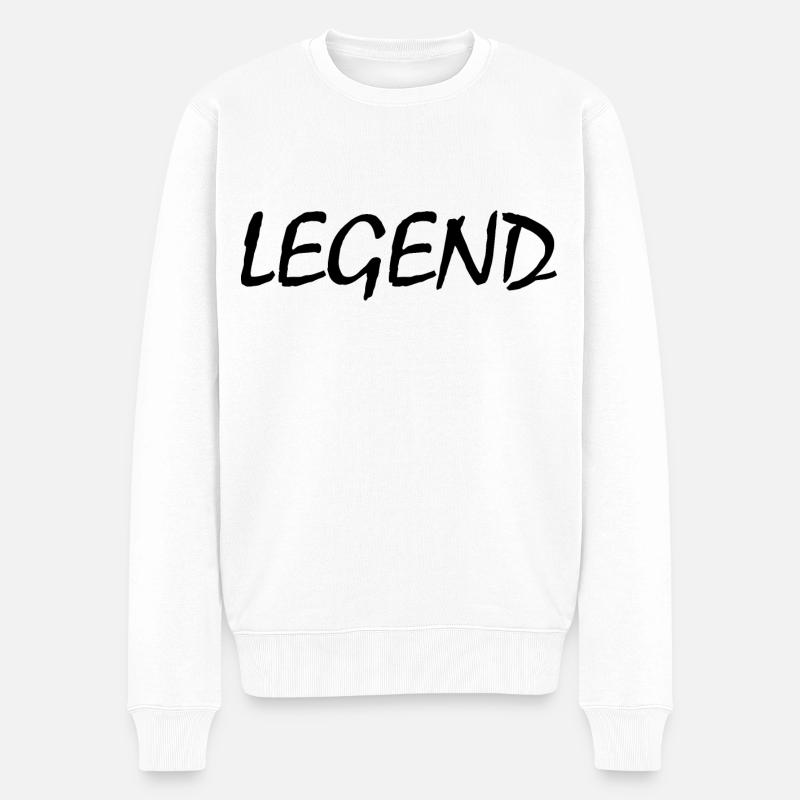 Legend - Männer Premium Bio Pullover - Weiß