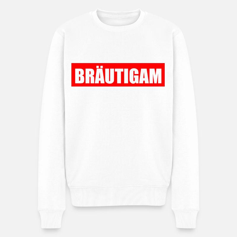 bräutigam - Männer Premium Bio Pullover - Weiß