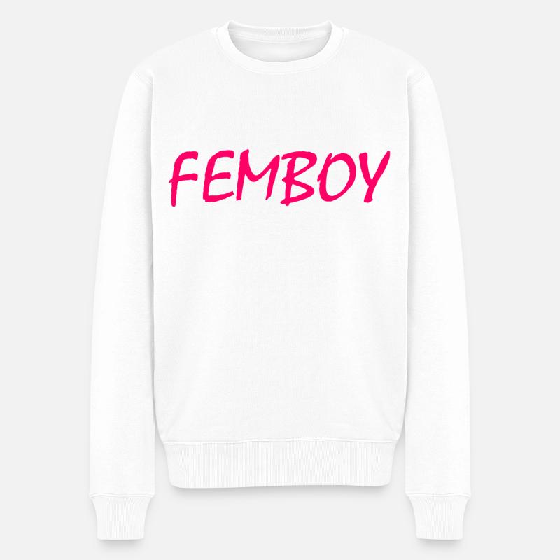 Femboy - Männer Premium Bio Pullover - Weiß