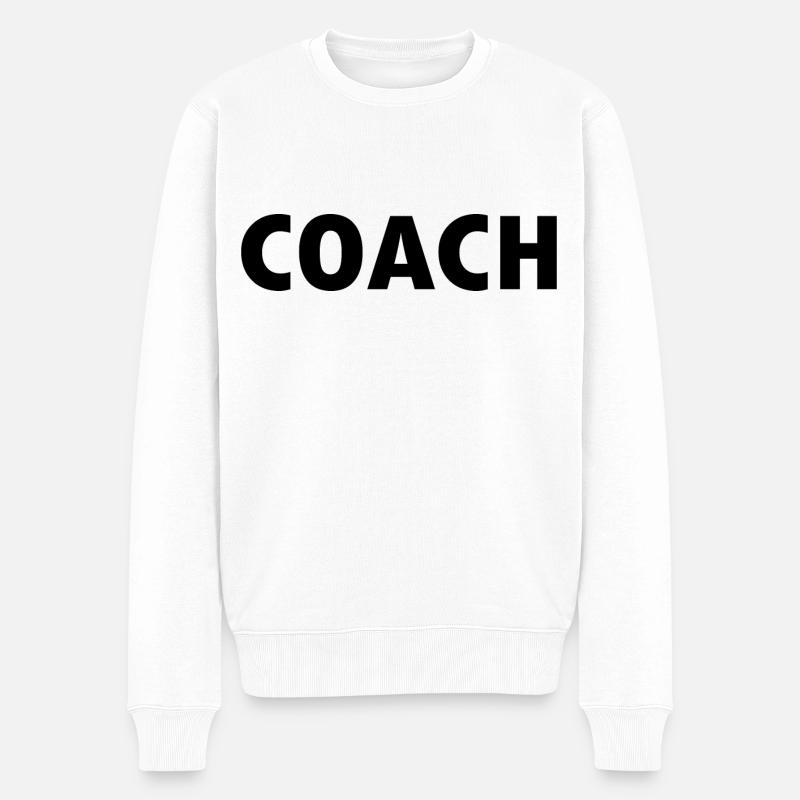 Coach - Männer Premium Bio Pullover - Weiß