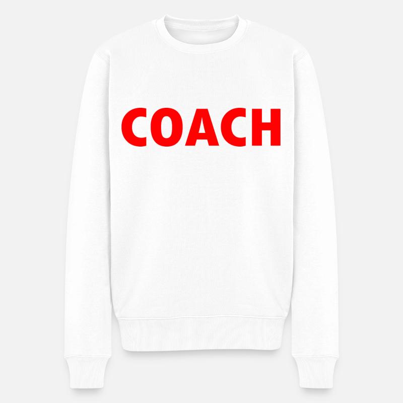 Coach - Männer Premium Bio Pullover - Weiß