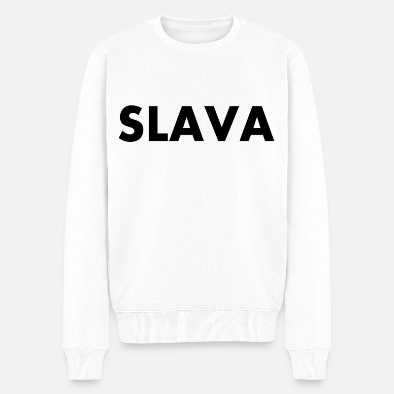 Slava - Männer Premium Bio Pullover - Weiß
