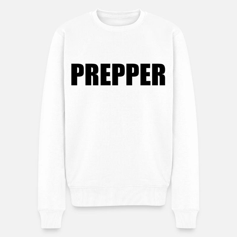 Prepper - Männer Premium Bio Pullover - Weiß