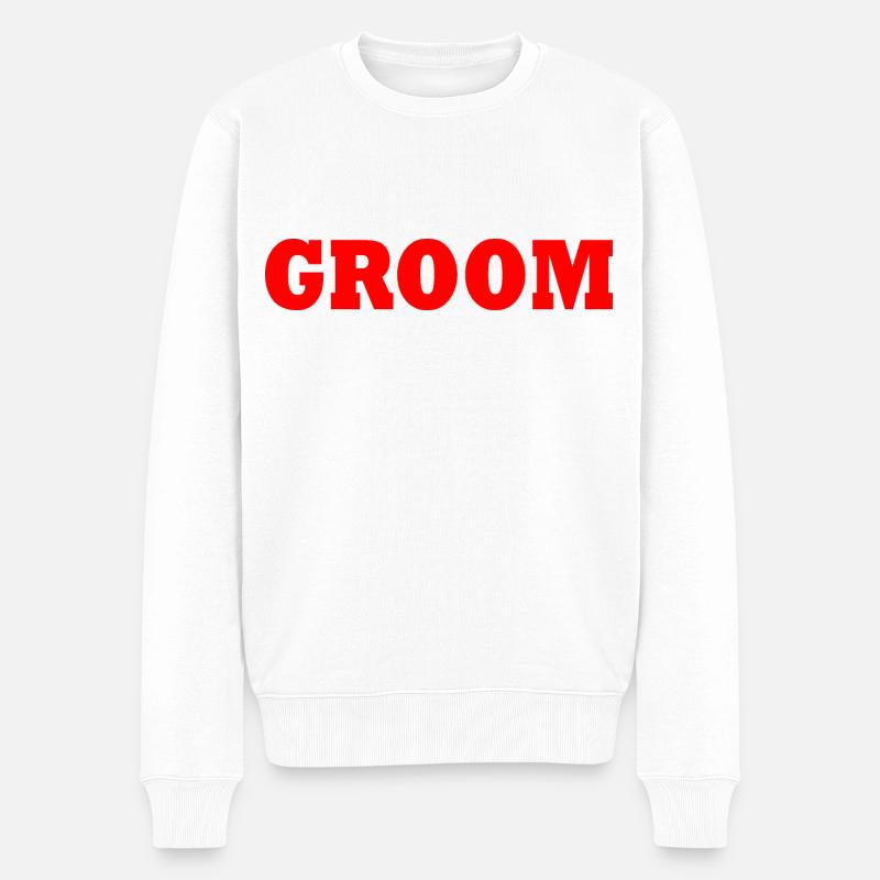 Groom - Männer Premium Bio Pullover - Weiß