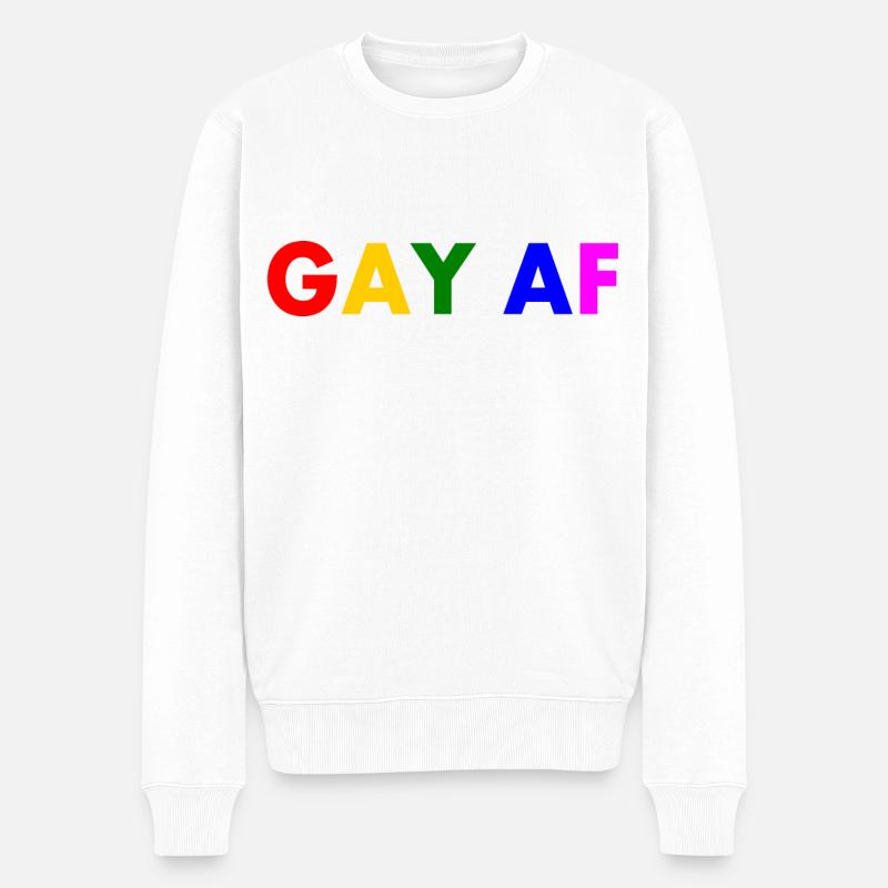 Gay af - Männer Premium Bio Pullover - Weiß