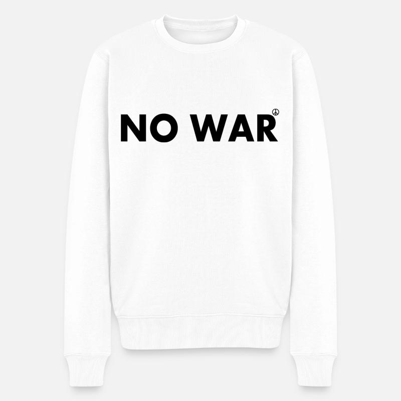 No war - Pull Premium bio Homme - blanc