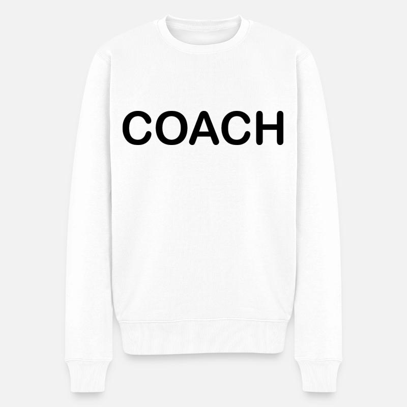 Coach - Männer Premium Bio Pullover - Weiß