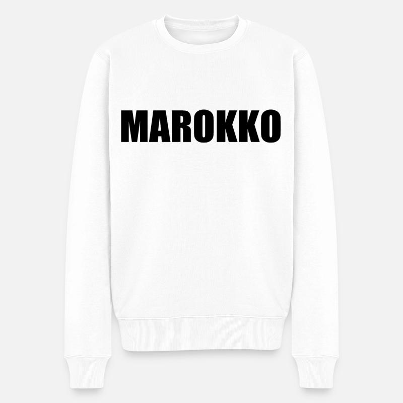 Marokko - Männer Premium Bio Pullover - Weiß