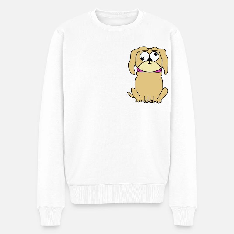 Mops - Männer Premium Bio Pullover - Weiß