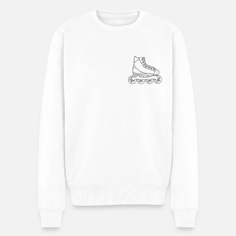 Inline Skates - Männer Premium Bio Pullover - Weiß