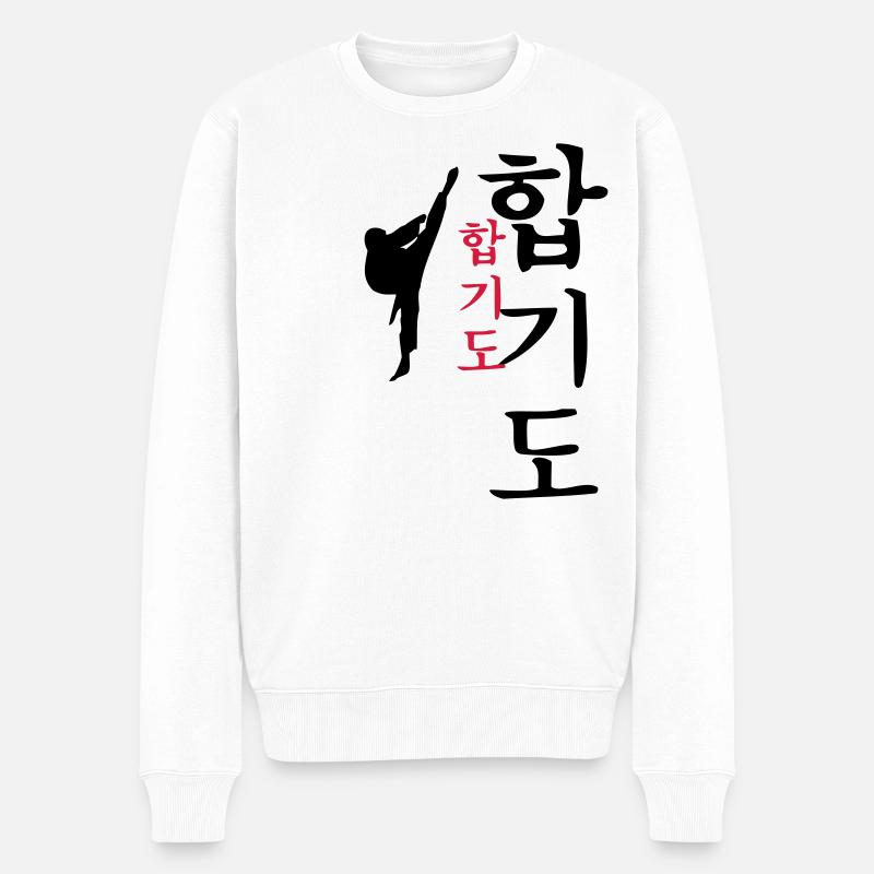 Hapkido Kick - Männer Premium Bio Pullover - Weiß