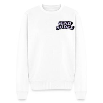 SEND NUDES - Men's Premium Organic Jumper - white - Front - Thijin (182cm)