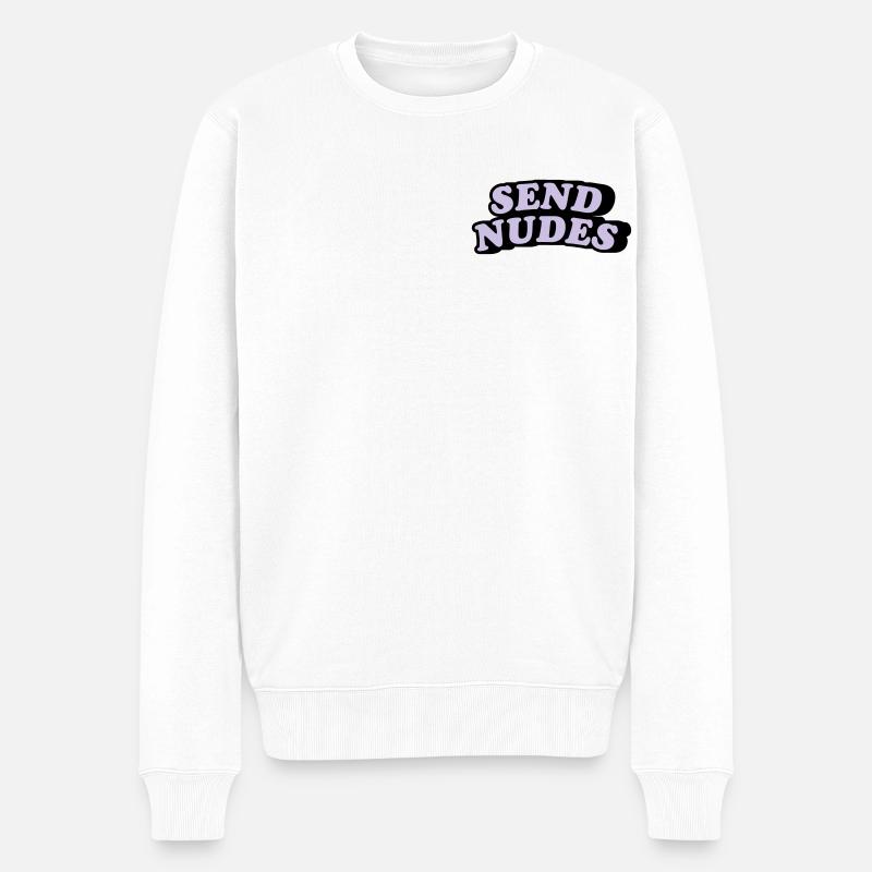SEND NUDES - Pull Premium bio Homme - blanc