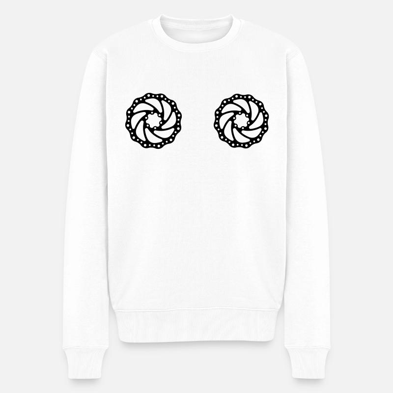 Bremsscheibe - Männer Premium Bio Pullover - Weiß