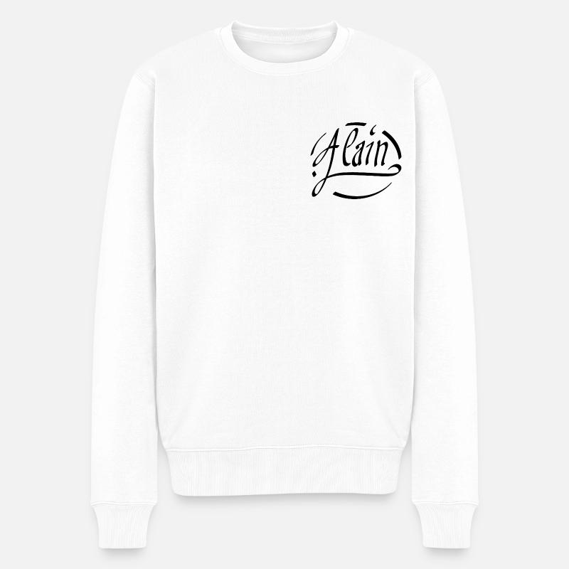 Alan - Männer Premium Bio Pullover - Weiß