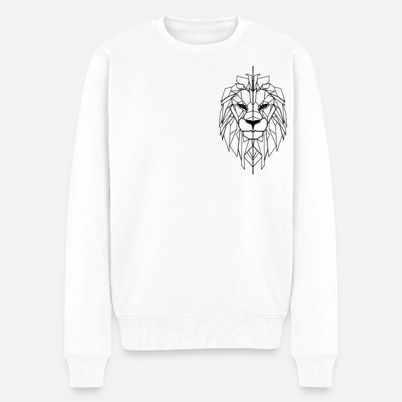 Löwenherz Design - Männer Premium Bio Pullover - Weiß