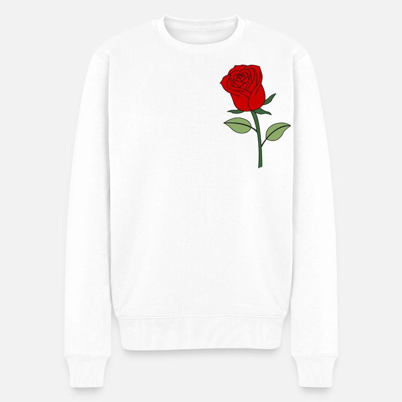 Red Rose - Pull Premium bio Homme - blanc