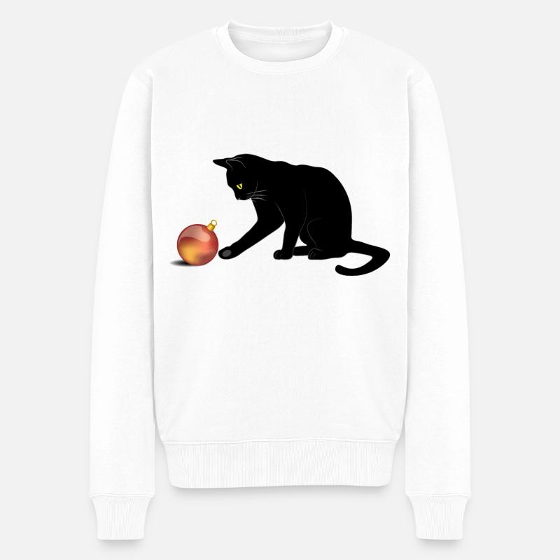 Meowy Christmas Cat Lover - Pull Premium bio Homme - blanc