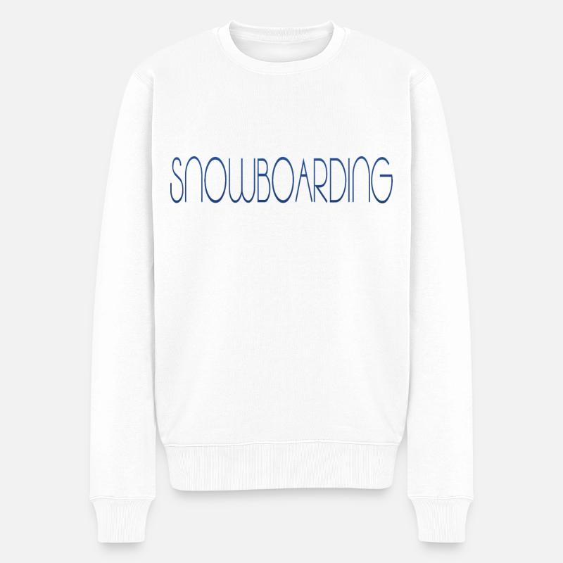 snowboarding boarden - Männer Premium Bio Pullover - Weiß