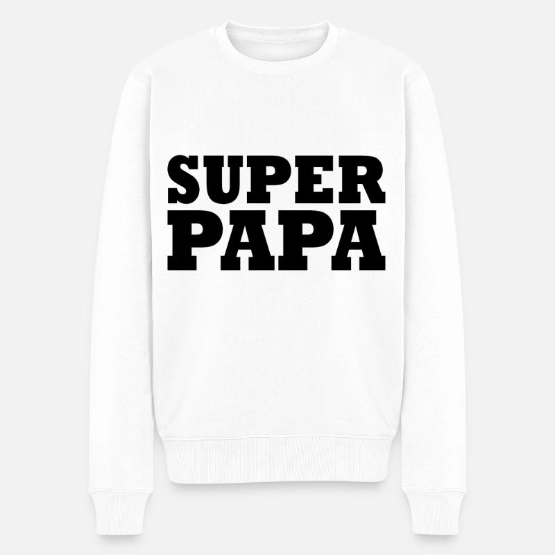 Superpapa - Pull Premium bio Homme - blanc