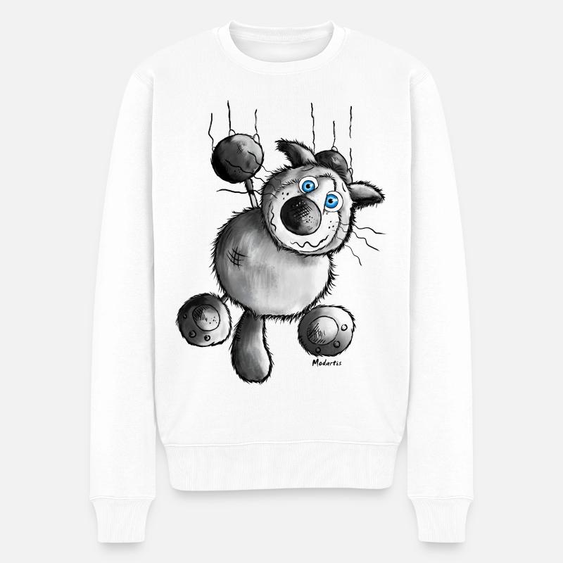 Kratzkatze - Katze - Siamkatze - Kitten - Cat - Männer Premium Bio Pullover - Weiß
