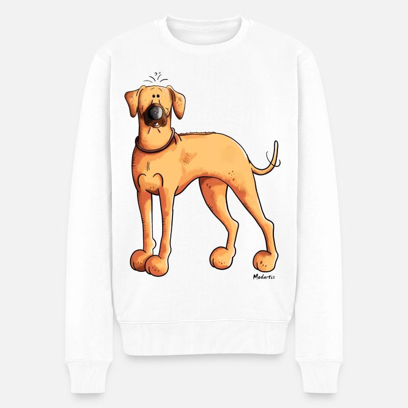 Mignon Rhodesian Ridgeback - Pull Premium bio Homme - blanc