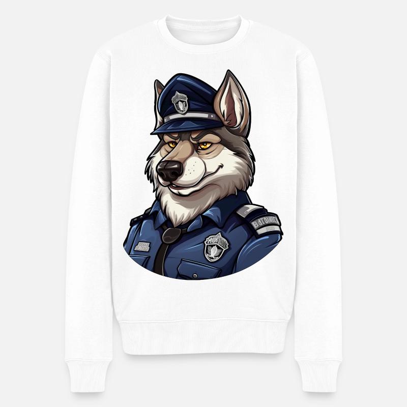 Loup policier - Pull Premium bio Homme - blanc