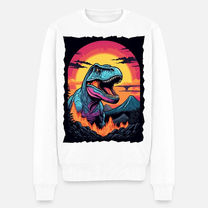 Tyrannosaurus Rex - Männer Premium Bio Pullover - Weiß
