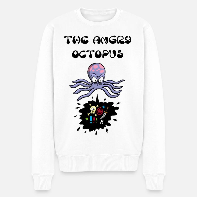 La pieuvre en colère - Pull Premium bio Homme - blanc