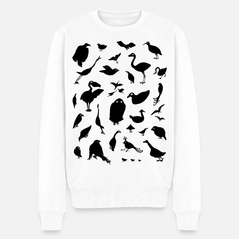 Vögel - Männer Premium Bio Pullover - Weiß