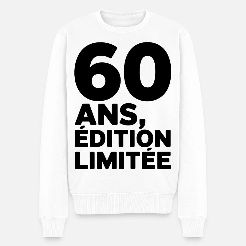 60 Jahre limitierte Auflage - Männer Premium Bio Pullover - Weiß