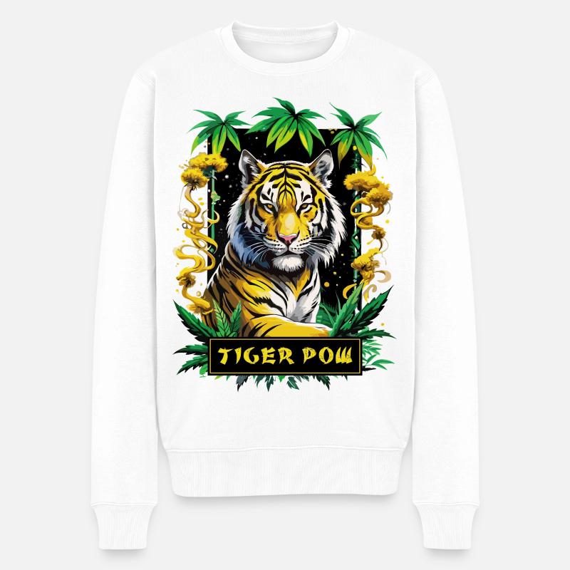 Tiger Pow - Pull Premium bio Homme - blanc