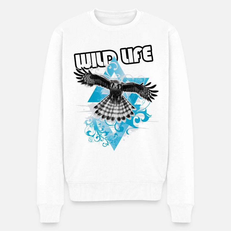 Aigle Libre et Graphique - Pull Premium bio Homme - blanc