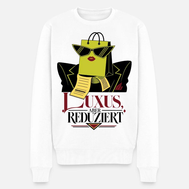 Luxus aber reduziert - Männer Premium Bio Pullover - Weiß