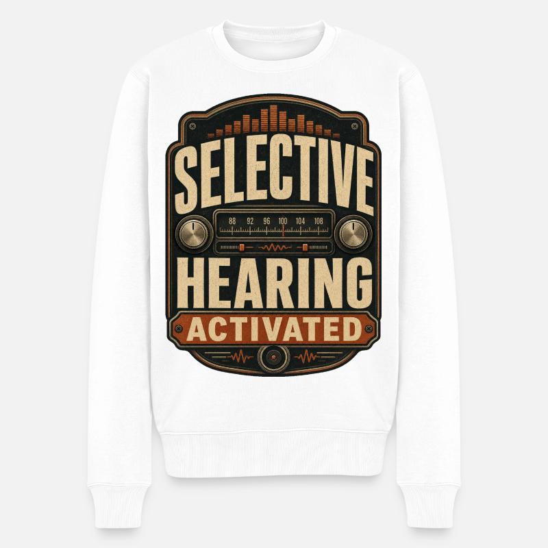 Selective Hearing Activated - Men's Premium Organic Jumper - white