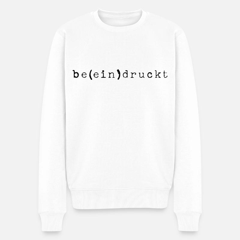 IMPRESSIONNE JEU DE MOTS NOIR - Pull Premium bio Homme - blanc