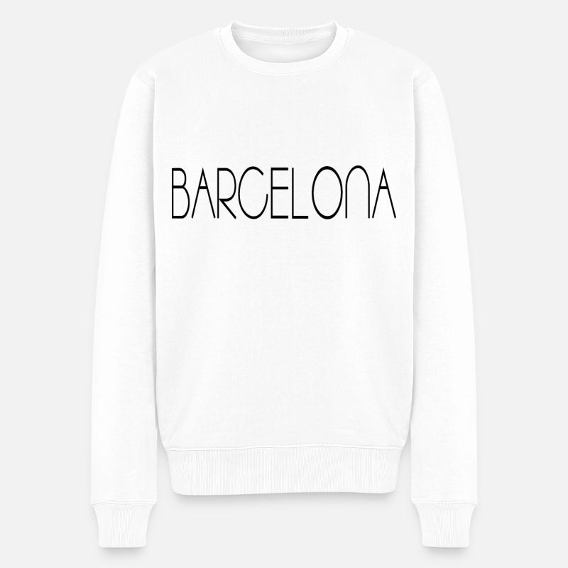 Barcelona - Männer Premium Bio Pullover - Weiß