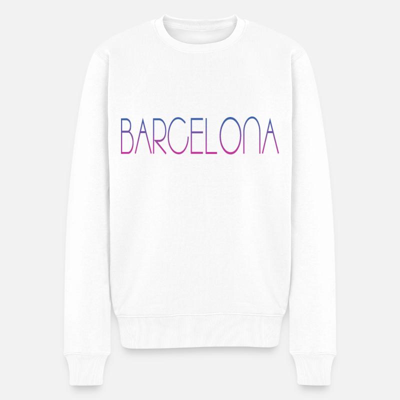 Barcelona - Männer Premium Bio Pullover - Weiß