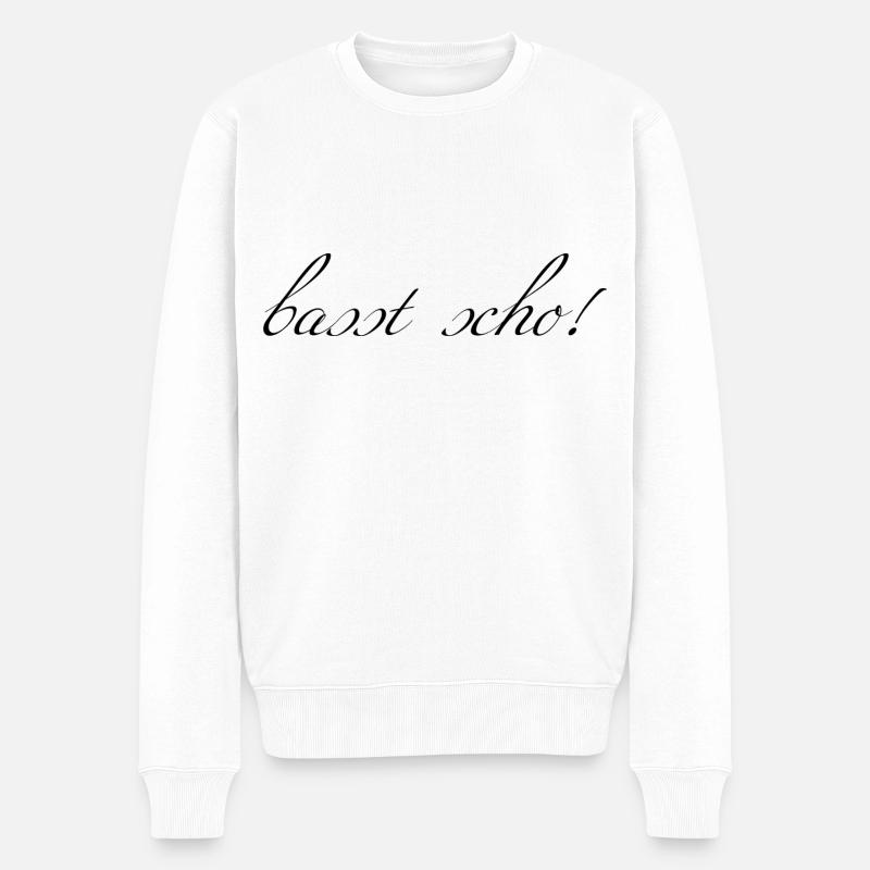 basst scho - Männer Premium Bio Pullover - Weiß