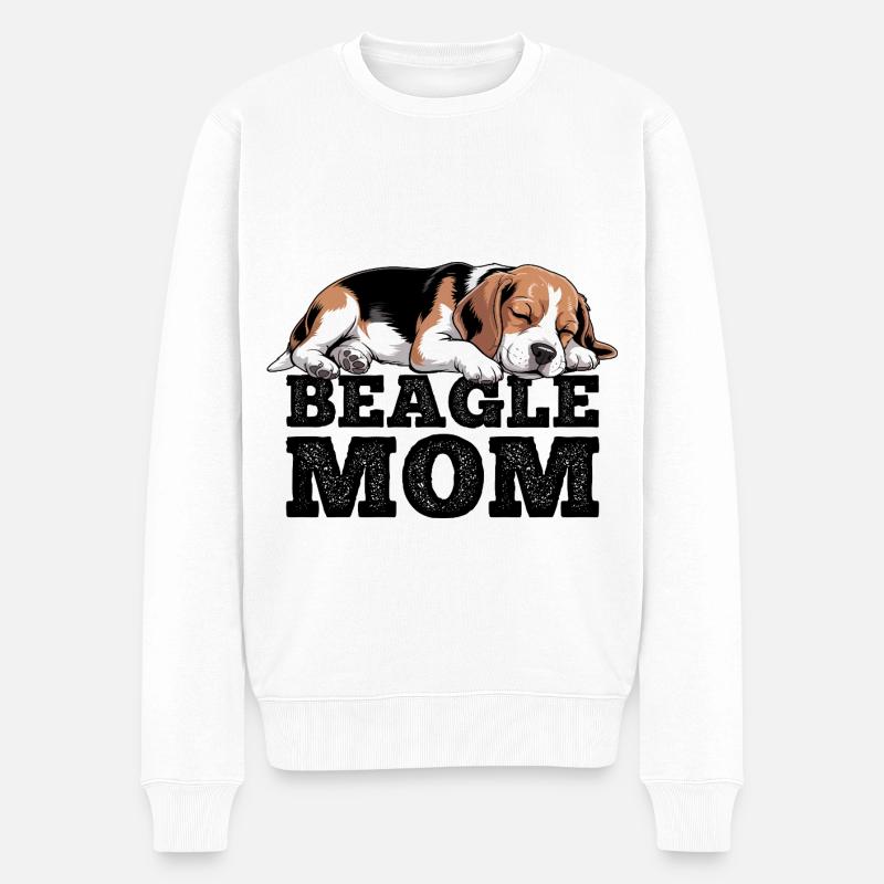 Beagle Mama - Männer Premium Bio Pullover - Weiß