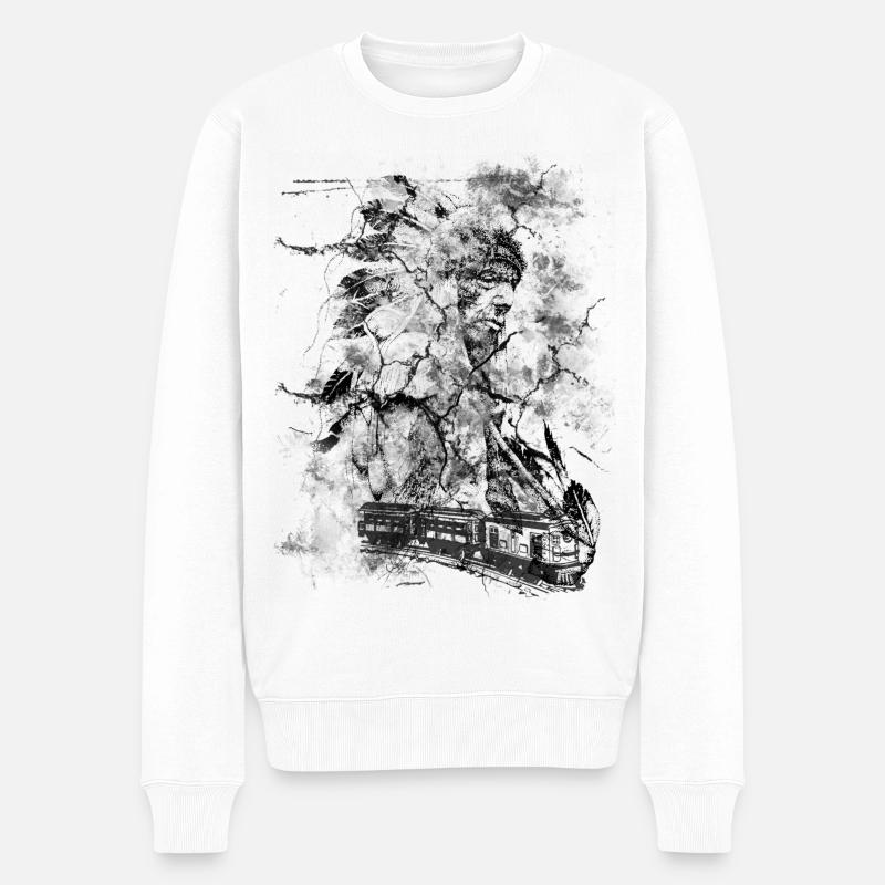 Amarican India Indianer - Pull Premium bio Homme - blanc