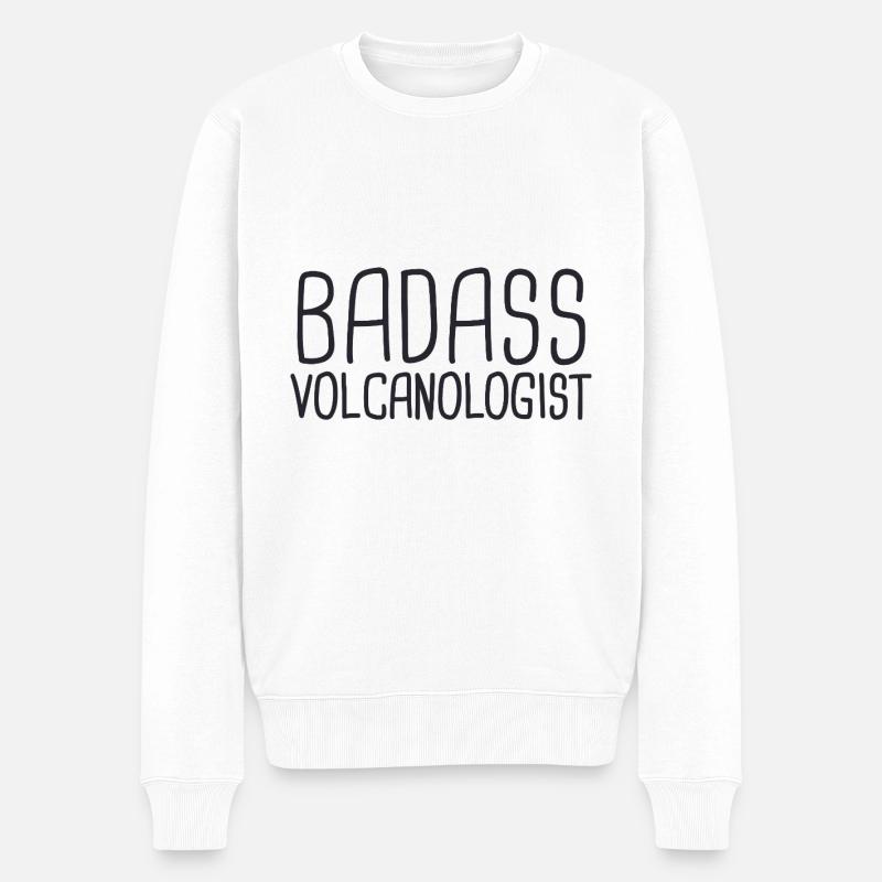 Volcanologist Badass Volcanology - Männer Premium Bio Pullover - Weiß