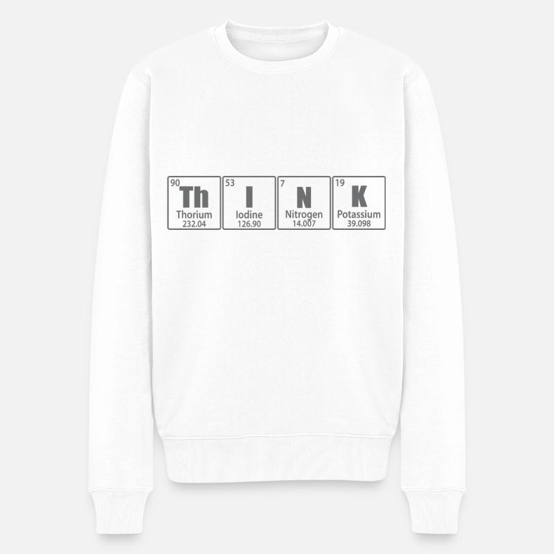 Denken - Elemente des Periodensystems - Männer Premium Bio Pullover - Weiß