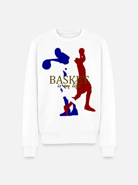 basket is my life - Men's Premium Organic Jumper - white