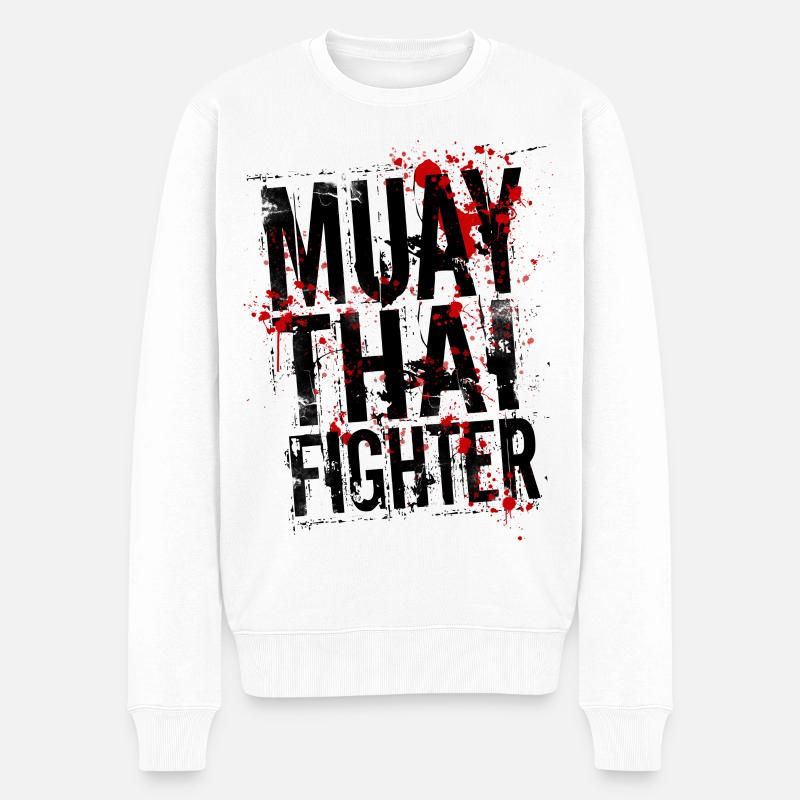 Muay Thai fighter - Pull Premium bio Homme - blanc