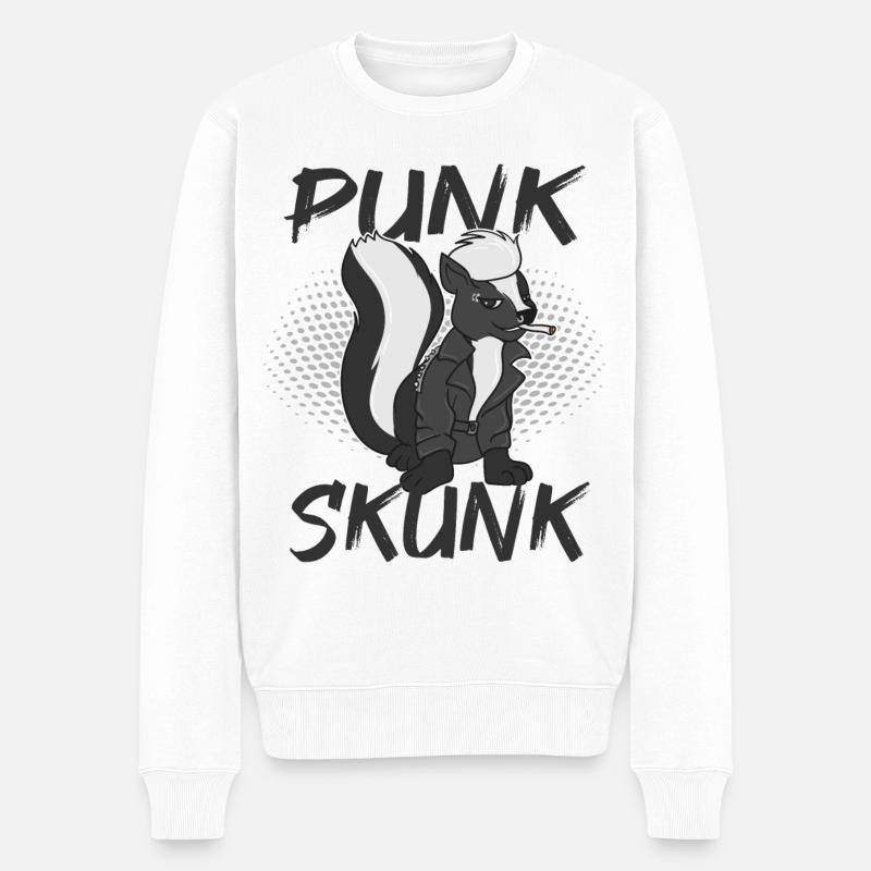 Punk Skunk Stinktier - Männer Premium Bio Pullover - Weiß