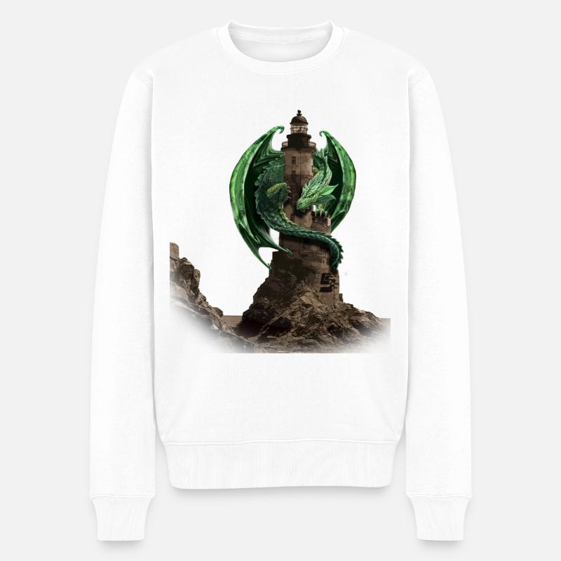 dragon lighthouse by customstyle - Pull Premium bio Homme - blanc