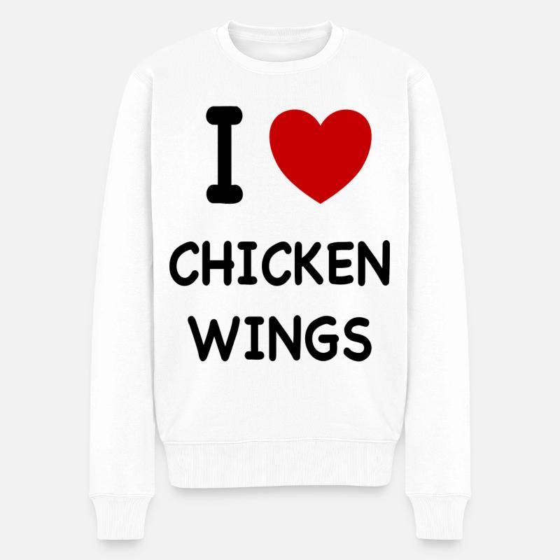 Chicken Wings - Männer Premium Bio Pullover - Weiß