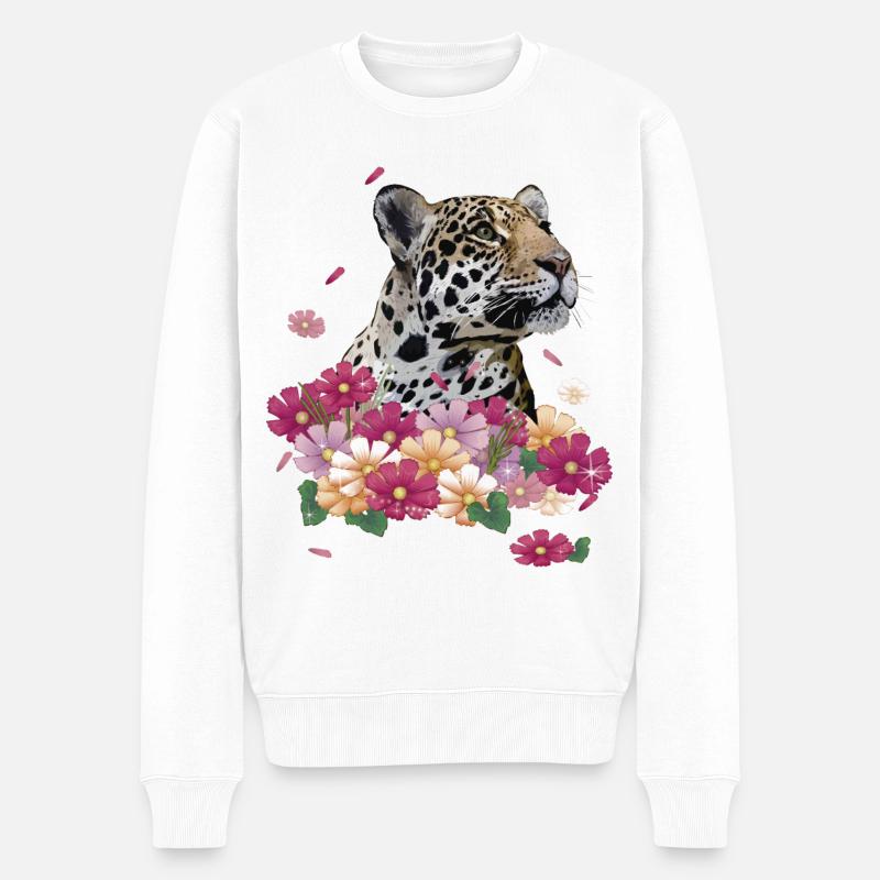 Jaguar - Männer Premium Bio Pullover - Weiß